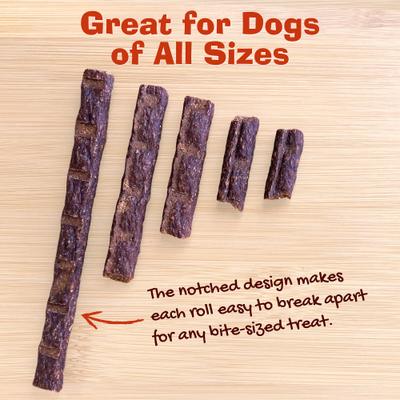 Premios para perros con receta de pollo y arroz Jerky Rolls, bolsa de 5 oz