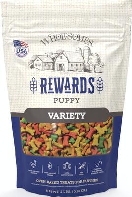 Paquete: Galletas variadas para cachorros Wholesomes Rewards + Galletas Cheezy Bites para perros