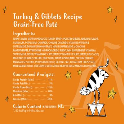 Grain-Free Pate Turkey & Giblets Recipe Canned Cat Food, 3-oz can, case of 24