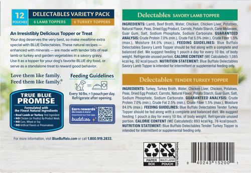 Delectables Variety Pack Wet Dog Food Topper, 3-oz pouch, case of 12