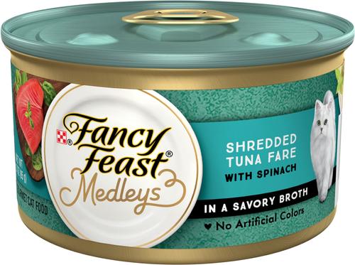 Medleys Shredded Tuna Fare Canned Cat Food, 3-oz, case of 24