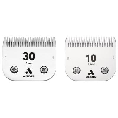 Bundle: Andis CeramicEdge Detachable Blade, #10, 1/16" - 1.5mm + CeramicEdge Detachable Blade, #30, 1/50" - 0.5 mm