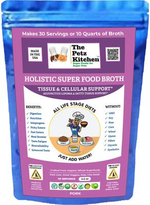 Holistic Super Food Broth Tissue & Cell Support Pork Flavor Concentrate Powder Dog & Cat Supplement, 4.5-oz bag