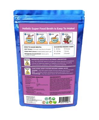 Caldo holístico de superalimentos para el apoyo de tejidos y células, concentrado con sabor a cerdo, suplemento para perros y gatos, bolsa de 127 g