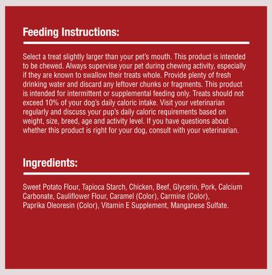 Triple Flavor Dual Wraps Real Chicken, Beef & Pork Dog Treats, 8 count