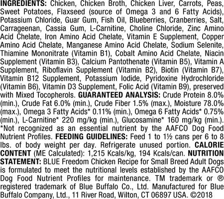 Freedom Small Breed Adult Chicken Recipe Grain-Free Canned Dog Food, 5.5-oz, case of 24