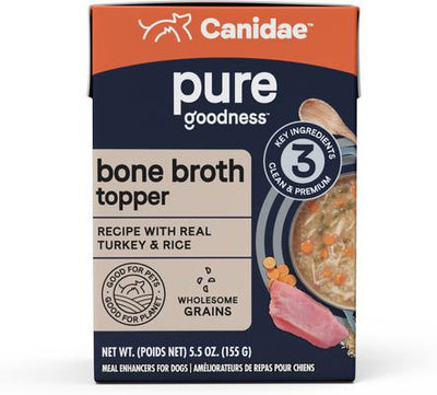 PURE Real Turkey & Rice Bone Broth Wet Dog Food Topper, 5.5-oz box, case of 6