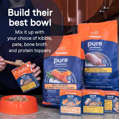 PURE Real Turkey & Rice Bone Broth Wet Dog Food Topper, 5.5-oz box, case of 6