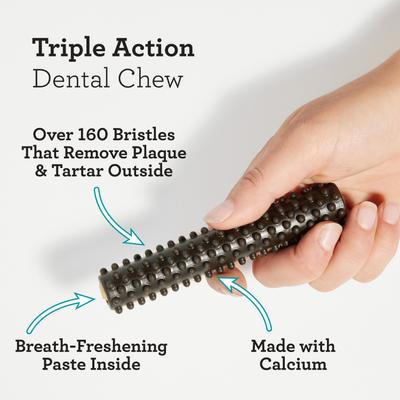 Triple Action Dental Sticks Charcoal Dog Dental Treat, 10-oz bag, 6 count