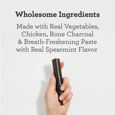 Triple Action Dental Sticks Charcoal Dog Dental Treat, 10-oz bag, 6 count