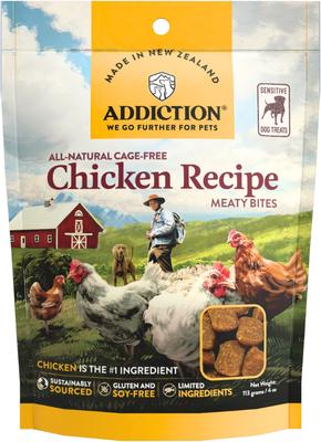 Golosinas Meaty Bites de pollo sin cereales para perros, bolsa de 4 oz