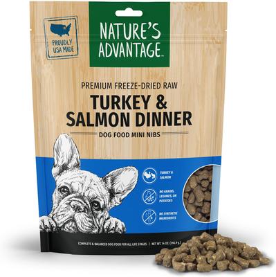 Turkey & Salmon Mini Nibs Grain-Free Freeze-Dried Raw Dog Food, 14-oz bag