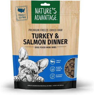 Turkey & Salmon Mini Nibs Grain-Free Freeze-Dried Raw Dog Food, 14-oz bag