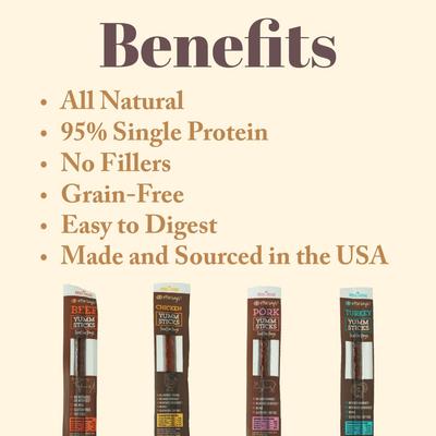 Pork Yumm Sticks Human Grade Pork Dog Treats, 24 count