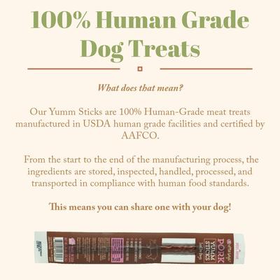 Pork Yumm Sticks Human Grade Pork Dog Treats, 24 count