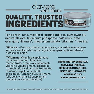 Naturally Healthy Grain-Free Grilled Tuna & Mackerel Dinner in Gravy Wet Canned Cat Food, 5.5-oz can, case of 24