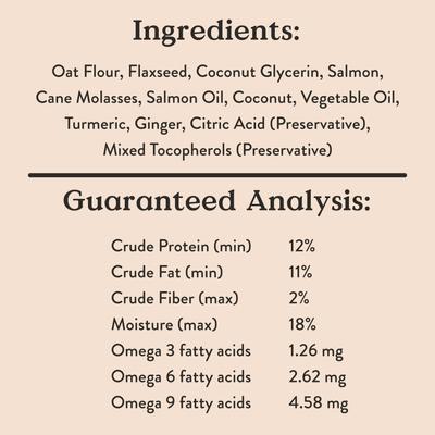 Dailies Good Hair Salmon Recipe Dog Treats, 6-oz pouch