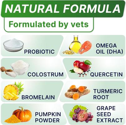 Advanced Allergy Relief & Anti Itch Relief with Omega 3 Fish Oil & Probiotics Skin & Coat Chew Supplement, 120 count