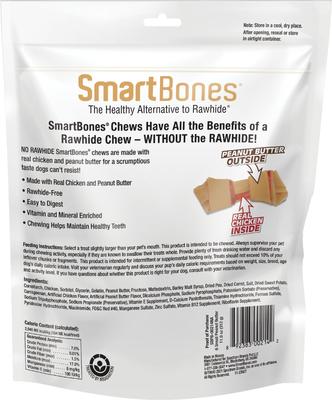 Small Peanut Butter Chew Bones Dog Treats, 6 count