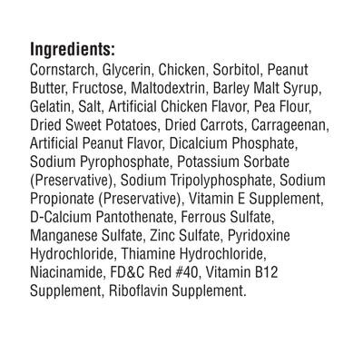 Small Peanut Butter Chew Bones Dog Treats, 6 count