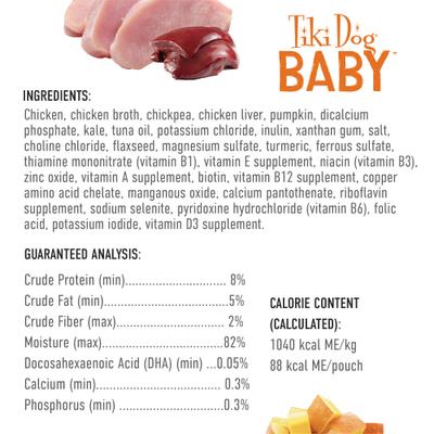 Baby Mousse for Puppies, Grain-Free Chicken, Chicken Liver & Pumpkin Recipe Wet Dog Food, 3-oz pouch, case of 12