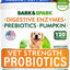 Vet Strength Probiotics Digestive Enzymes Prebiotics Fiber Chews Supplement for Dogs, 120 count