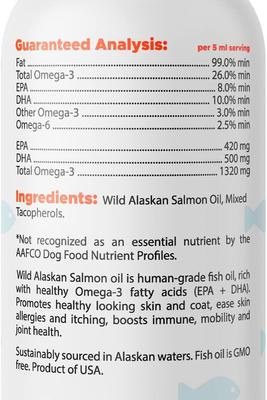 Wild Alaskan Salmon Oil Omega-3 DHA + EPA Skin & Coat Supplement for Dogs & Cats, 32-fl oz bottle