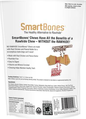 Mini Peanut Butter Chew Bones Dog Treats, 24 count