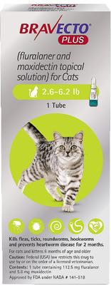 Plus Topical Solution for Cats, >6.2-13.8 lbs, (Blue Box), 1 Dose (2-mos. supply)