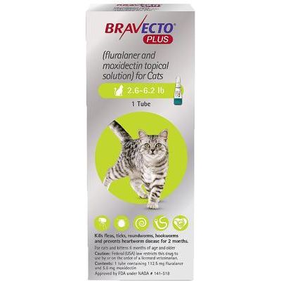 Solución tópica Plus para gatos, 2,6-6,2 lb (caja verde), 1 dosis (suministro para 2 meses)