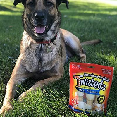 Twistedz 4 to 5-inch Beefhide Bones with Pork Flavored Wrap Dog Hard Chews, 3 count