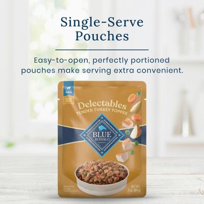 Delectables Turkey Dinner Wet Dog Food Topper, 3-oz pouch, case of 24