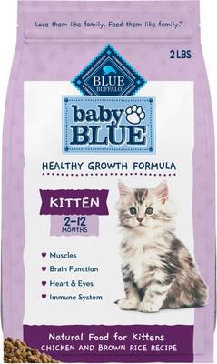 Bundle: Blue Buffalo Baby BLUE Healthy Growth Formula Natural Kitten Dry Cat Food, Chicken & Brown Rice Recipe + Kitten Crunchies Natural Kitten Treats, Savory Chicken