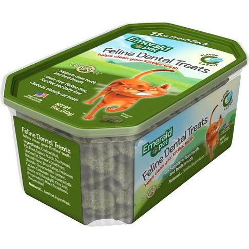 Golosinas para gatos sin cereales con sabor a hierba gatera Feline Dental, bolsa de 325 g