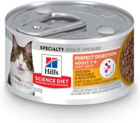Perfect Digestion Chicken, Vegetable & Rice Stew Adult Wet Cat Food, 2.9-oz can, case of 24
