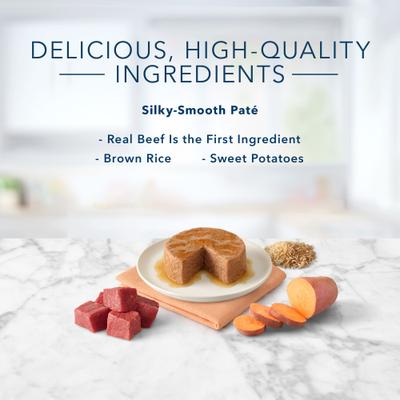 Tastefuls Natural Pate Beef Entree Wet Cat Food, 5.5-oz can, case of 12