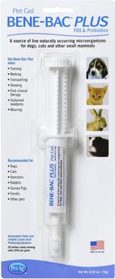 Bene-Bac Plus Pet Gel FOS & Probiotics for Dogs, Cats, Exotic & Wildlife Mammals, 15-g syringe