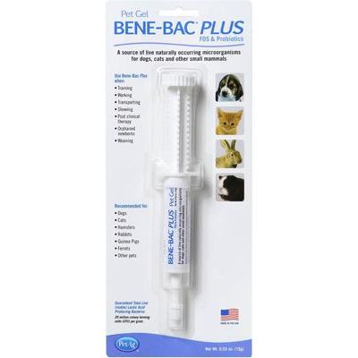 PetAg, Bene-Bac Plus Pet Gel, 7 Probiotics + FOS, para Perros y Gatos, 15 g.