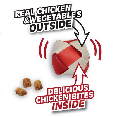 Small Rattle Ball Chicken Chews Dog Treats, 14 count