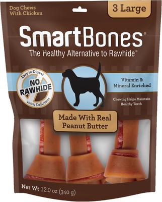 Large Beef Chew Bones Dog Treats, 3 count