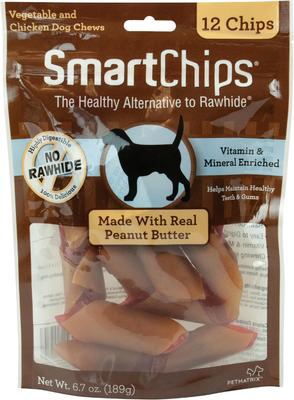 SmartChips Peanut Butter Chews Dog Treats, 12 count