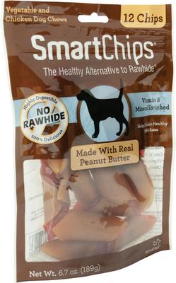 SmartChips Peanut Butter Chews Dog Treats, 12 count