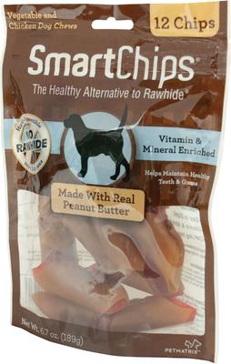 SmartChips Peanut Butter Chews Dog Treats, 12 count