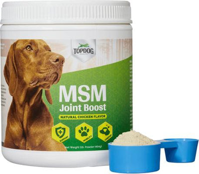 MSM Joint Boost Natural Chicken Flavor Powder Dog Supplement, 1-lb jar