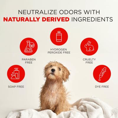 Champú para perros y gatos con control de olores de mofeta, botella de 1 galón