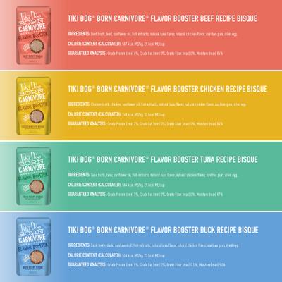 Born Carnivore Flavor Booster Bisque Variety Pack Non-GMO Wet Dog Food Topper, 1.5-oz pouch, case of 12