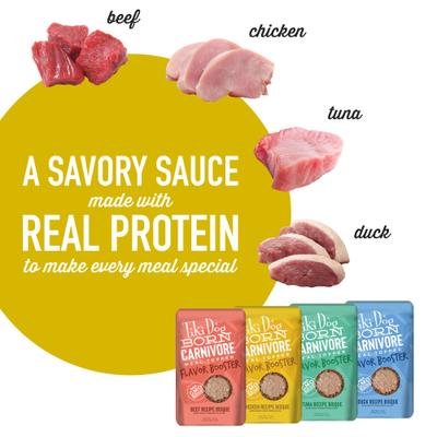 Born Carnivore Flavor Booster Bisque Variety Pack Non-GMO Wet Dog Food Topper, 1.5-oz pouch, case of 12