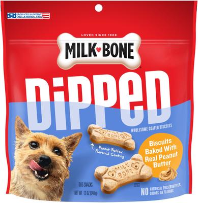 Dipped Vanilla Yogurt Crunchy Dog Treats, 12-oz bag, case of 4