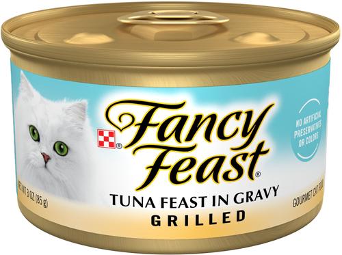 Bundle: Fancy Feast Grilled Tuna Feast in Gravy Canned Food+ American Journey Landmark Broths Seafood Variety Pack Wet Cat Food Complement Pouches
