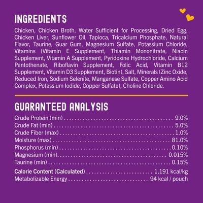 Comida para gatos Carnivore Cravings Morsels'N'Gravy con pollo e hígado de pollo, bolsa de 2.8 oz, caja de 12